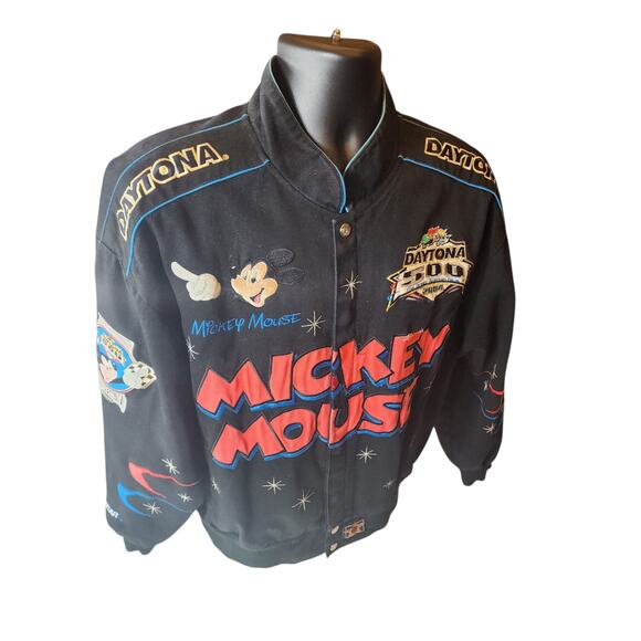 Disney Jeff Hamilton Jacket Mens Large Mickey Daytona NASCAR Embroidered Bomber - Picture 16 of 16